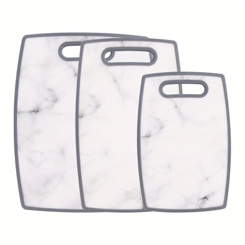 Stylish Gray Marble Cutting Board Set for Meal Prep Kitchen Essential