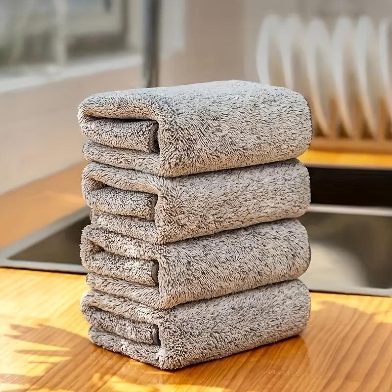Bamboo Microfiber Dish Towel Set for Cleaning - 4 pcs