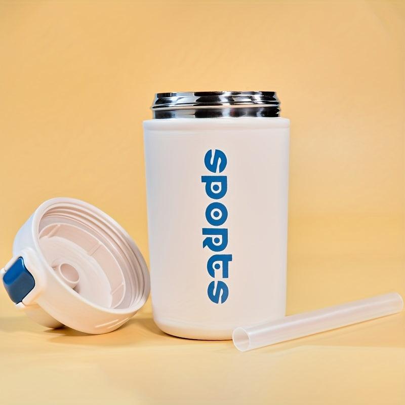 Stainless Steel Thermal Cup Portable Fitness Straw Vacuum Cup