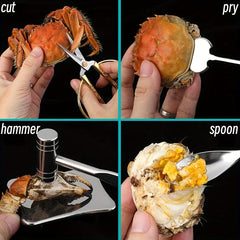 8pcs Seafood Tools Set Stainless Steel Crab Lobster Crackers Forks Opener