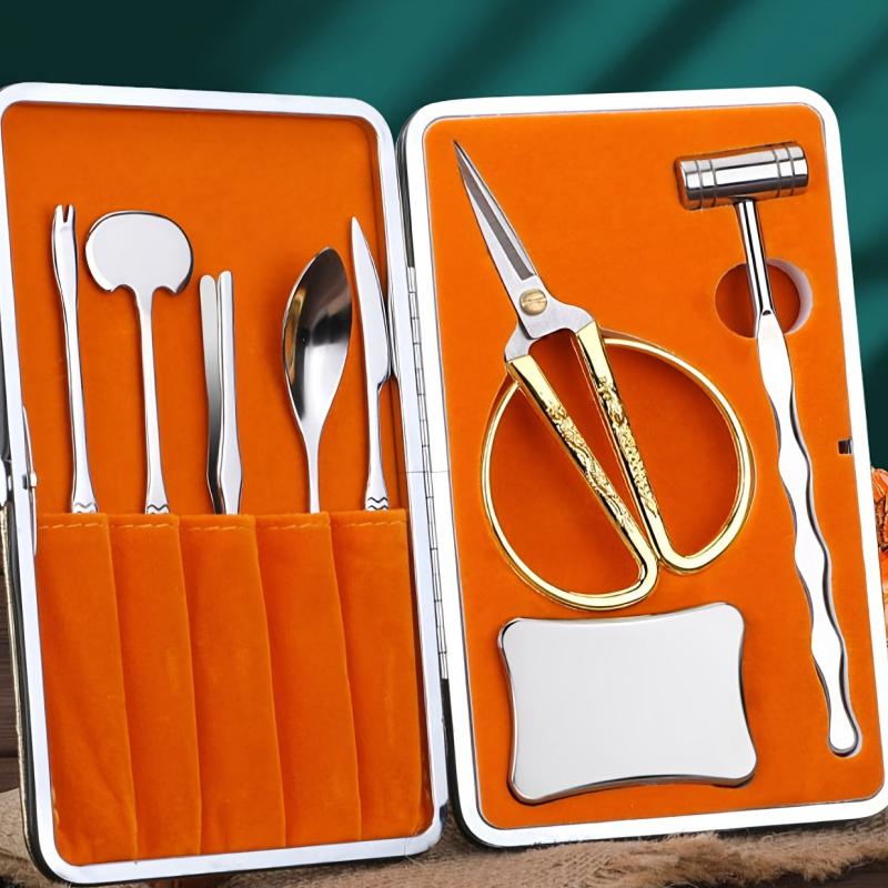 8pcs Seafood Tools Set Stainless Steel Crab Lobster Crackers Forks Opener