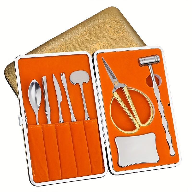 8pcs Seafood Tools Set Stainless Steel Crab Lobster Crackers Forks Opener