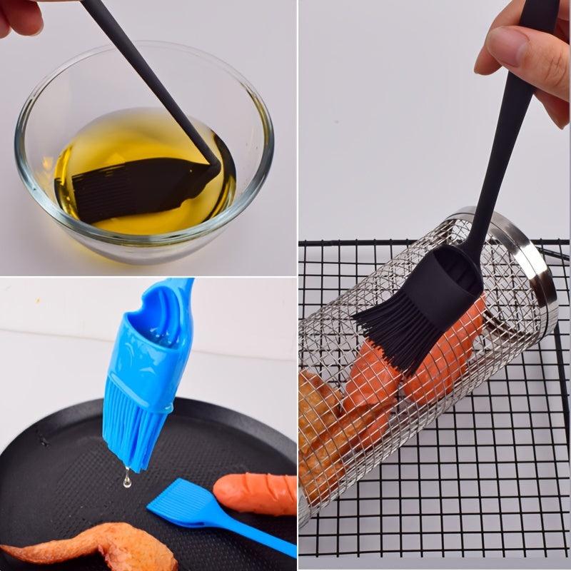 Silicone BBQ Gloves w/ Stainless Steel Drum Rotating Barbecue C