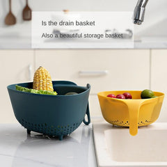 Double Layer Drain Basket Vegetable Washing Basket Colander Basket Strainer
