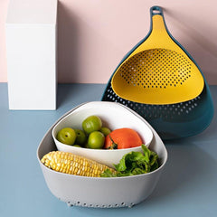 Double Layer Drain Basket Vegetable Washing Basket Colander Basket Strainer