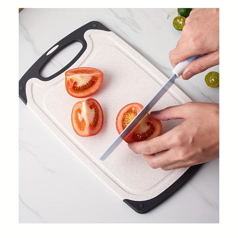 3pcs Wheat Straw Cutting Board Set, Fruit Chopping Cheese Charcuterie Board