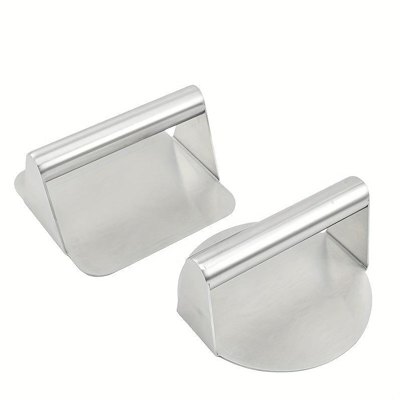 2pcs Stainless Steel Burger Press Manual Meat Press