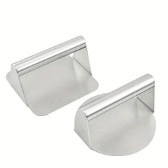 2pcs Stainless Steel Burger Press Manual Meat Press