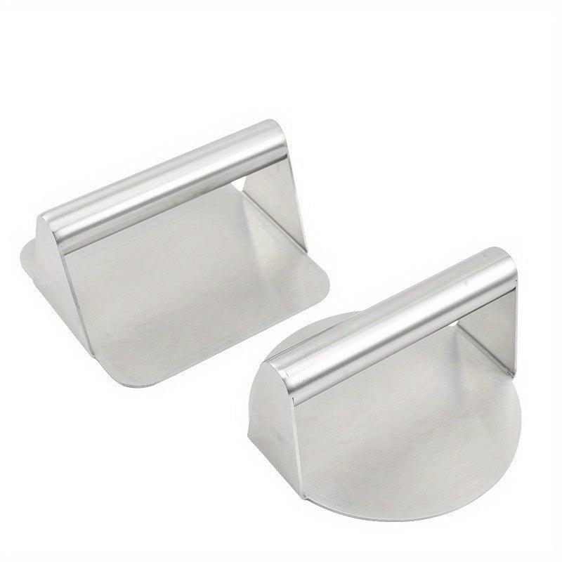 2pcs Stainless Steel Burger Press Manual Meat Press