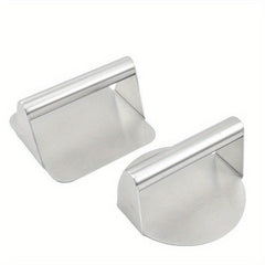 2pcs Stainless Steel Burger Press Manual Meat Press