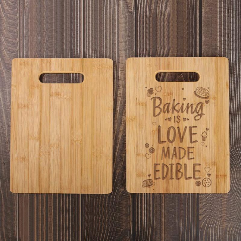 Bamboo Cutting Board Engraved Cooking Is Love Edible Board