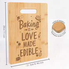 Bamboo Cutting Board Engraved Cooking Is Love Edible Board