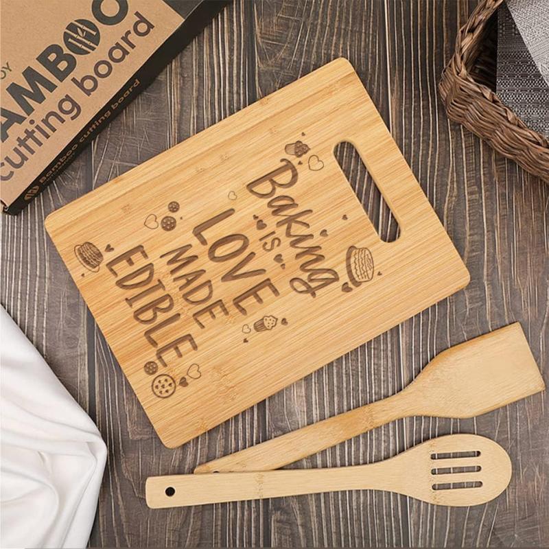 Bamboo Cutting Board Engraved Cooking Is Love Edible Board