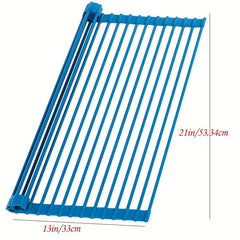 Stainless Steel Dish Drying Mats Collapsible Roll Up Rack