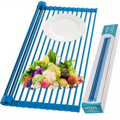 Stainless Steel Dish Drying Mats Collapsible Roll Up Rack