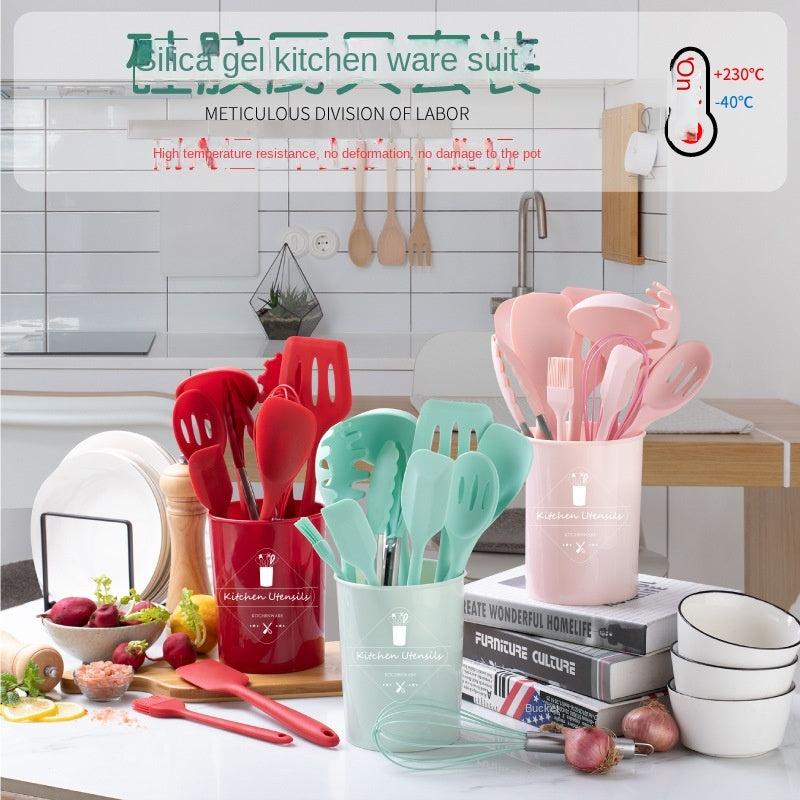 11pcs Silicone Kitchen Utensils Set High Temp Resistant Non stick Cooking