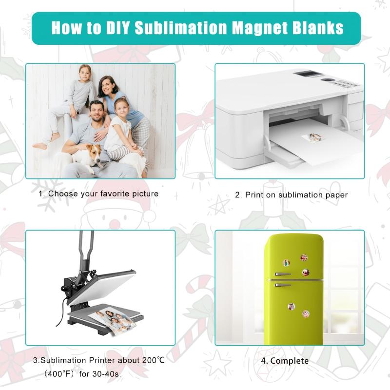 10pcs Sublimation Magnet Blanks 5.5x5.5cm Round