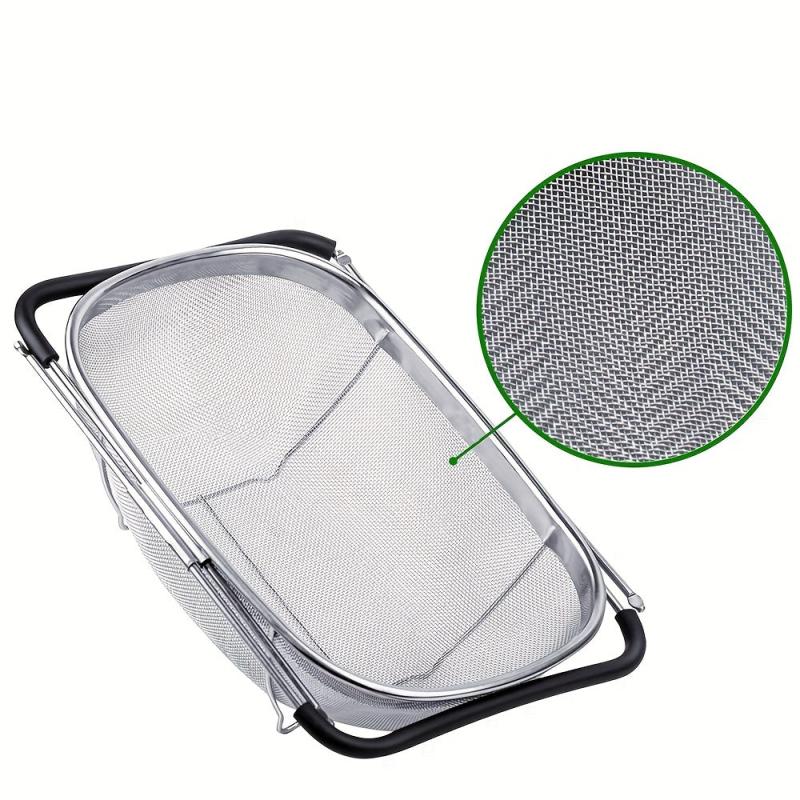 Stainless Steel Telescopic Oval Colander Sink Basket
