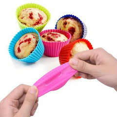 12pcs Silicone Muffin Cups Reusable Cupcake Liners Baking Tools Kitchen Gadgets