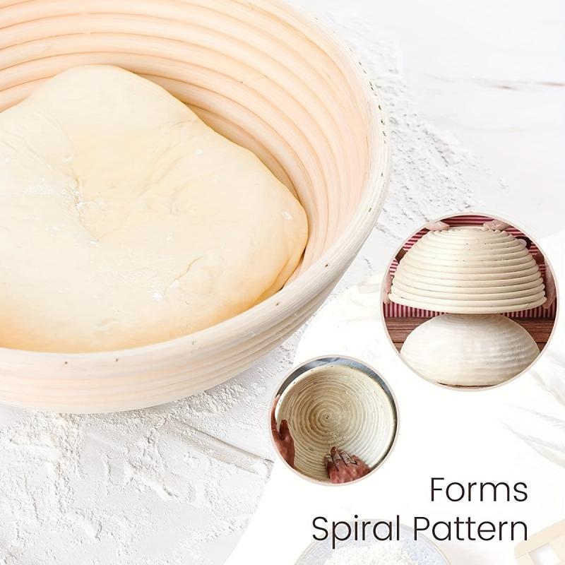 Bread Proofing Basket Set - Oval 24.89cm & Round 21.59cm Rattan Baskets