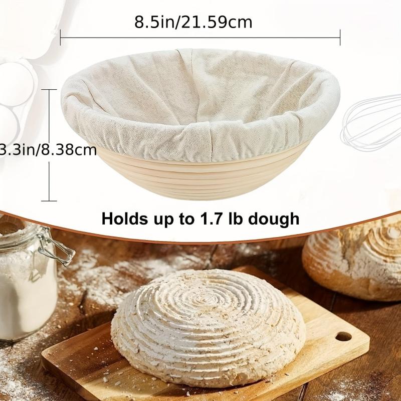 Bread Proofing Basket Set - Oval 24.89cm & Round 21.59cm Rattan Baskets