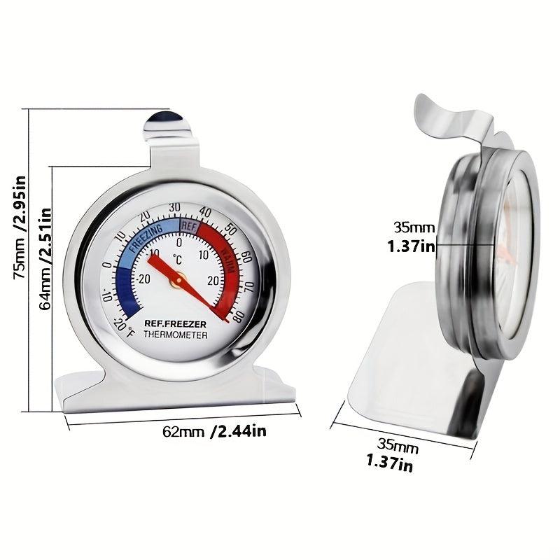 Stainless Steel Refrigerator Freezer Thermometer Bimetal Precision Tool