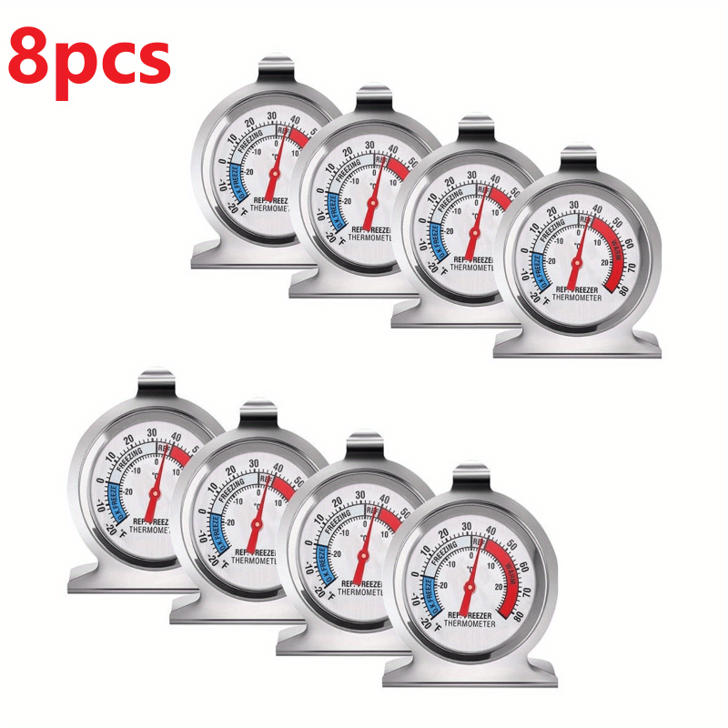 Stainless Steel Refrigerator Freezer Thermometer Bimetal Precision Tool