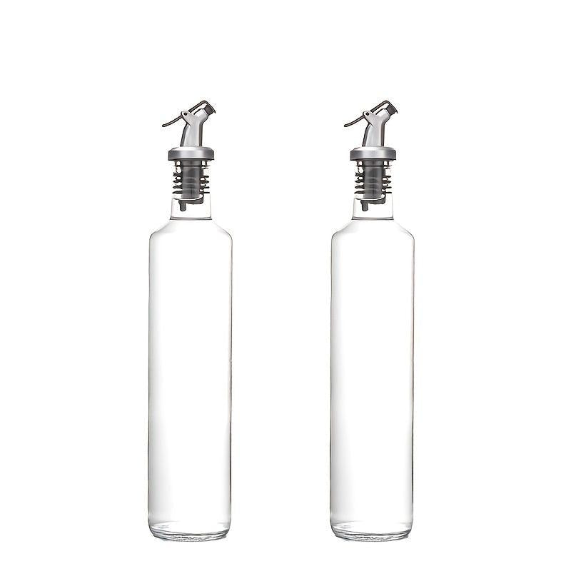 2pcs Glass Olive Bottle Vinegar Seasoning Holder