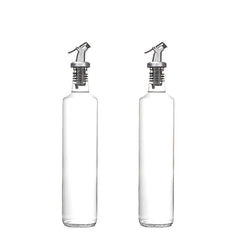 2pcs Glass Olive Bottle Vinegar Seasoning Holder