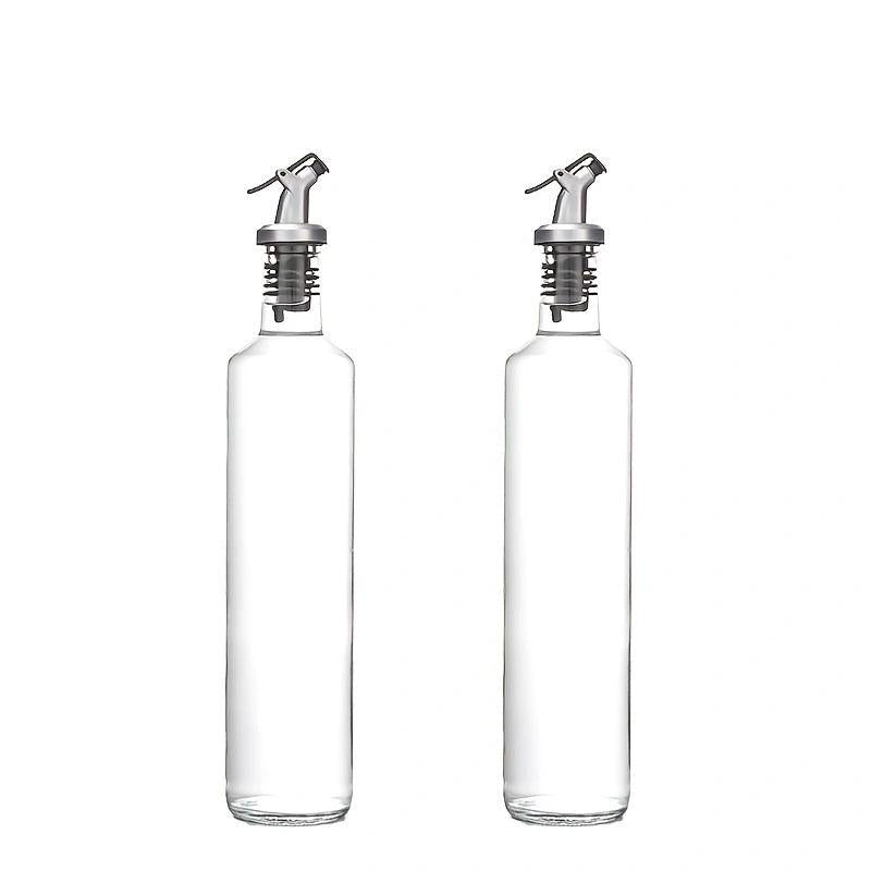 2pcs Glass Olive Bottle Vinegar Seasoning Holder