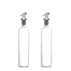 2pcs Glass Olive Bottle Vinegar Seasoning Holder