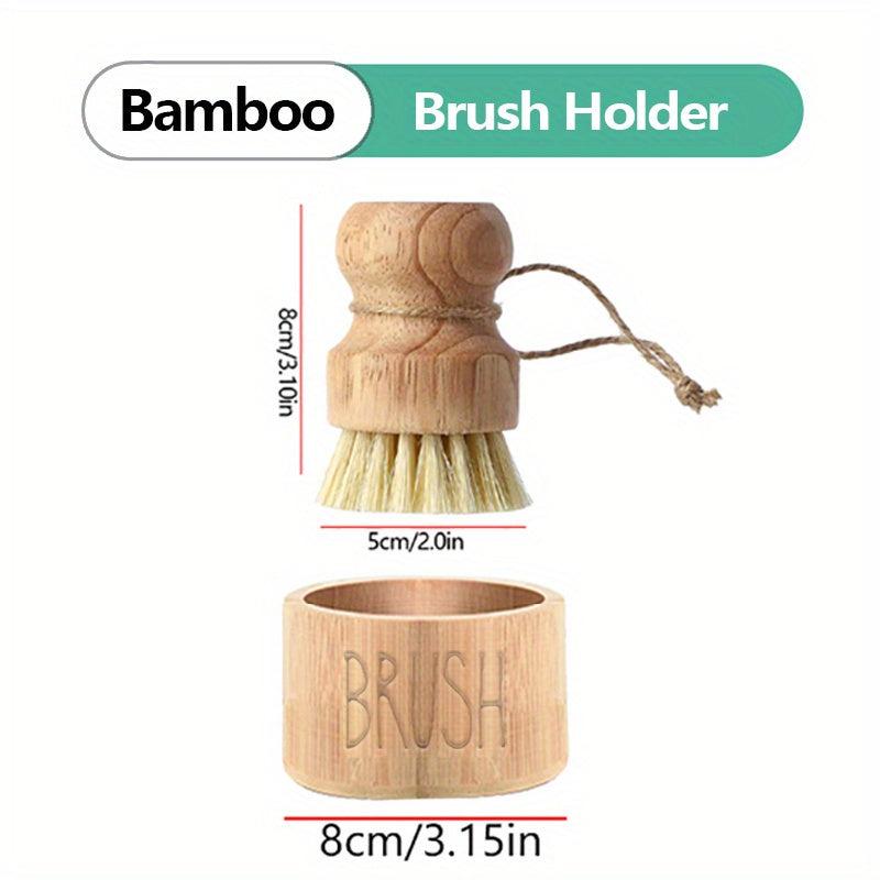 Pot Brush Set with Holder, Dish Brush, Sponge Scrub Brush