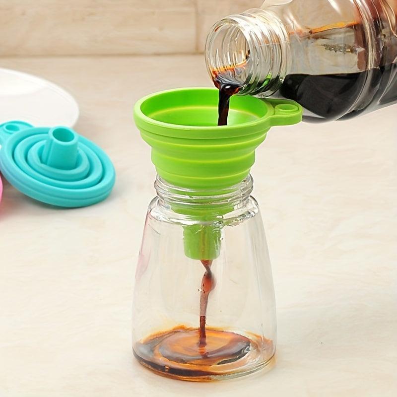 4pcs Mini Silicone Collapsible Funnel for Kitchen Gadgets