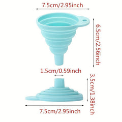 4pcs Mini Silicone Collapsible Funnel for Kitchen Gadgets