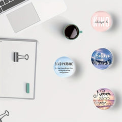 12pcs Glass Magnetic Refrigerator Magnet Fridge Sticker Motivational Decoration
