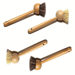 1pc Bamboo Dish Brush Scrubber Natural Fiber Sisal Bristles