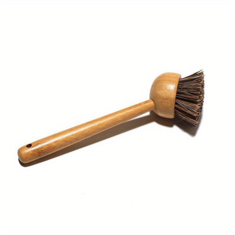 1pc Bamboo Dish Brush Scrubber Natural Fiber Sisal Bristles