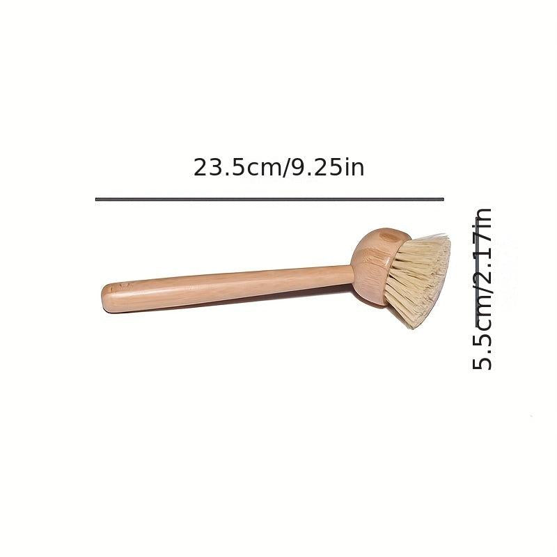 1pc Bamboo Dish Brush Scrubber Natural Fiber Sisal Bristles