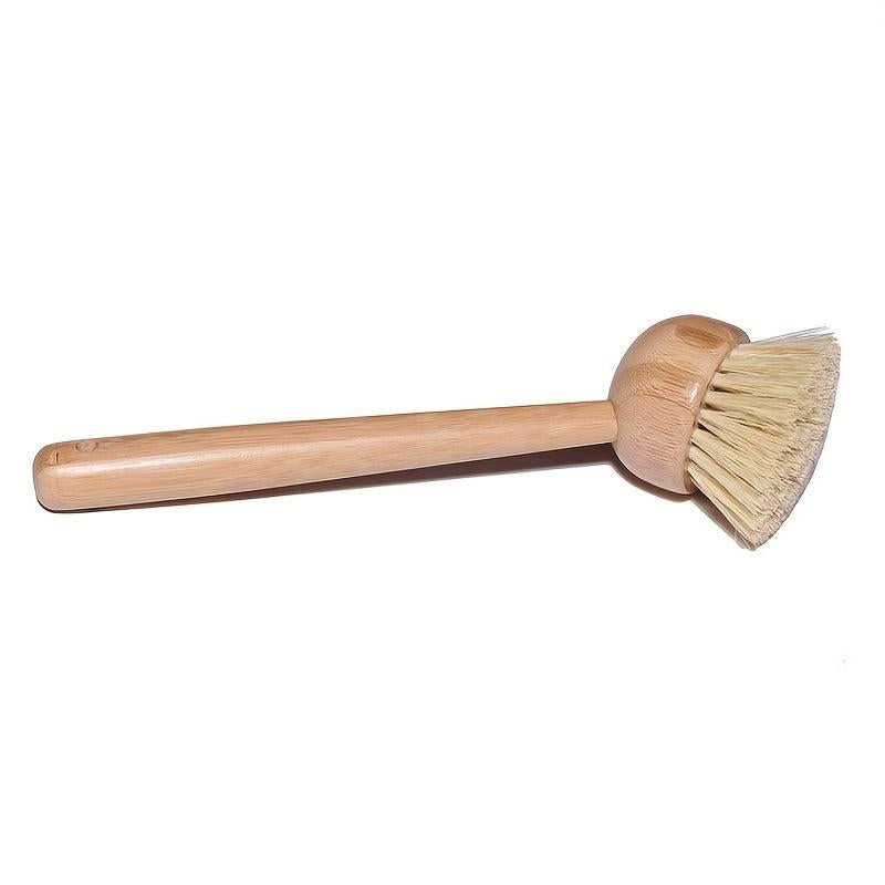 1pc Bamboo Dish Brush Scrubber Natural Fiber Sisal Bristles