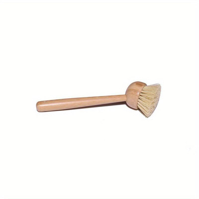 1pc Bamboo Dish Brush Scrubber Natural Fiber Sisal Bristles