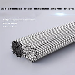 50pcs Stainless Steel BBQ Skewers Set with Storage Tube