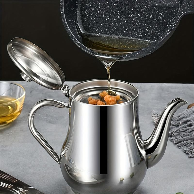 Stainless Steel Pot With Filter Household Seasoning Storage Bottle