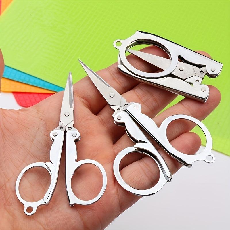 Portable Stainless Steel Folding Scissors Sewing Paper Office Supplies