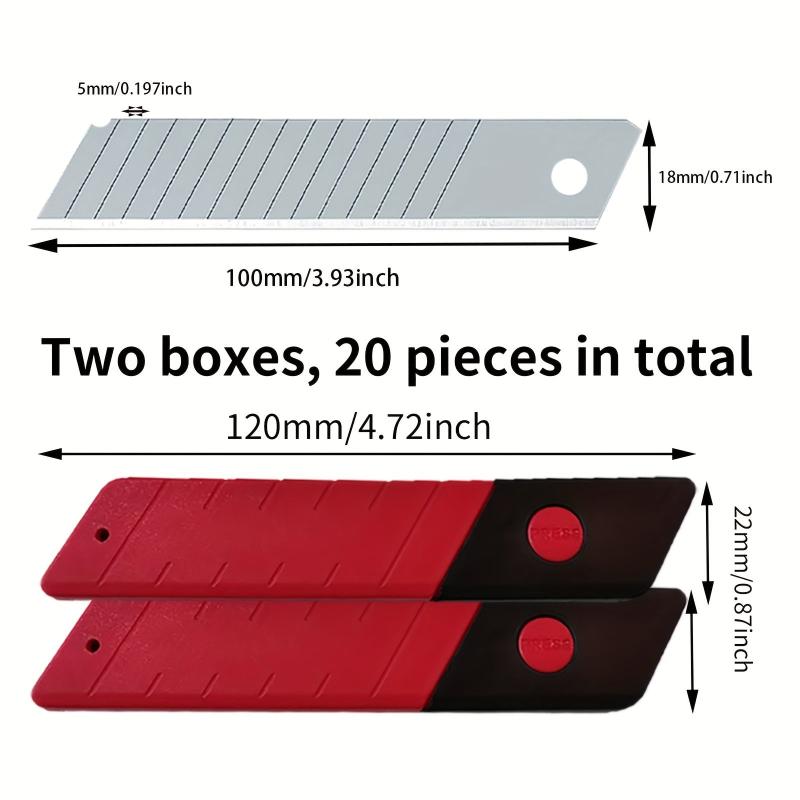 18mm Heavy Duty Snap Off Blades for Utility Knives & Box Cutters