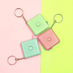 Mini Portable Telescopic Ruler Keychain Measuring Clothes Leather Square