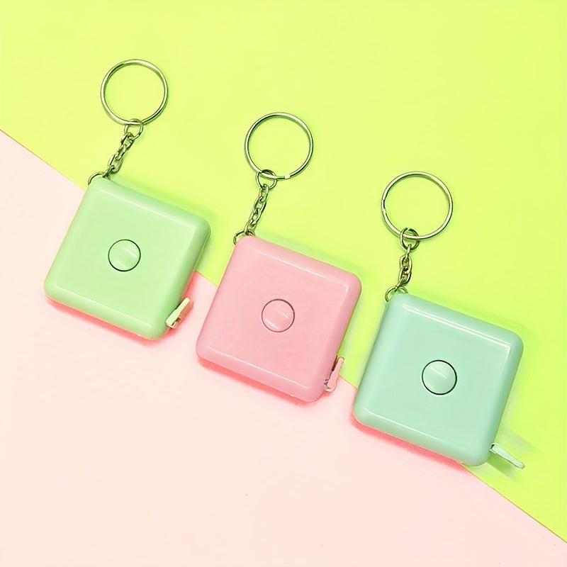 Mini Portable Telescopic Ruler Keychain Measuring Clothes Leather Square