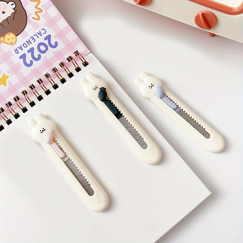 3pcs Mini Piglet Utility Rabbit Paper Cutter for Students