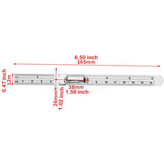 Portable Stainless Steel Depth Gauge Ruler 15-24 cm with Detachable Clip