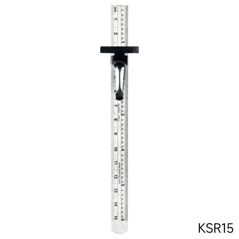 Portable Stainless Steel Depth Gauge Ruler 15-24 cm with Detachable Clip
