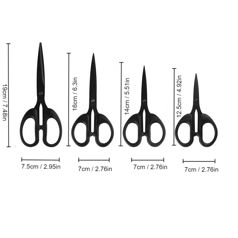 Stainless Steel Office Scissors Anti Rust Teflon Coated Glue Paper Fabric Scisso